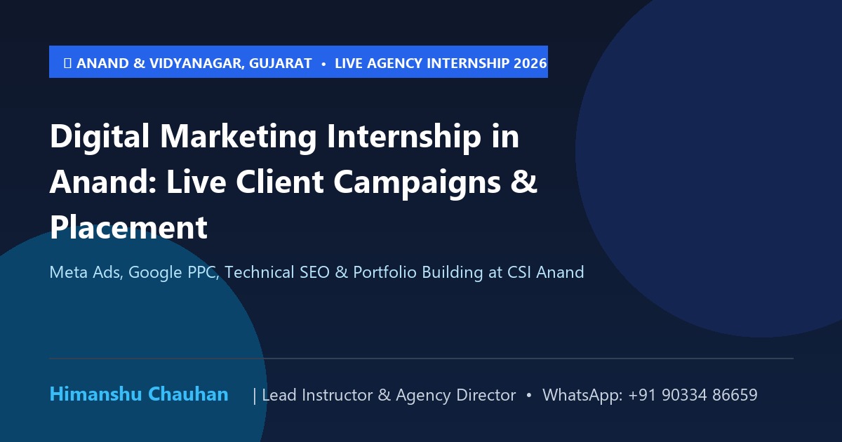 Digital Marketing Internship in Anand